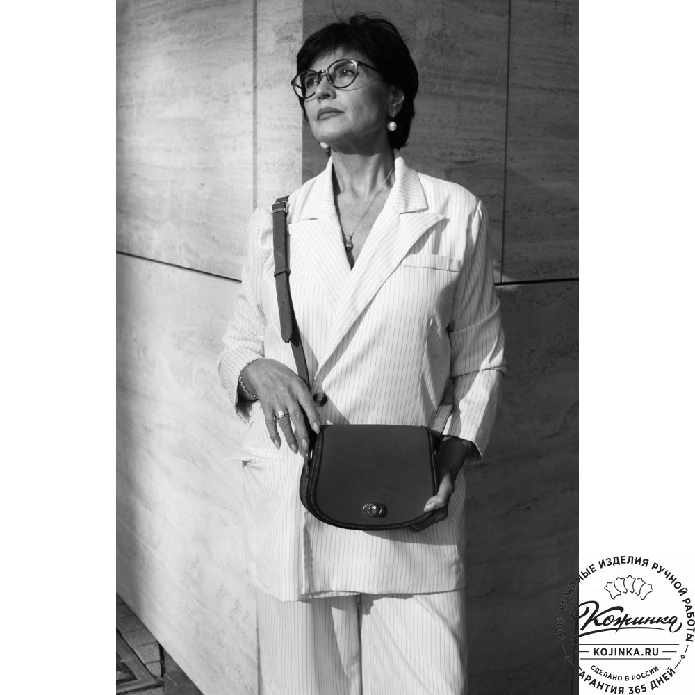 Женская кожаная сумка "Вивьен" (синяя)